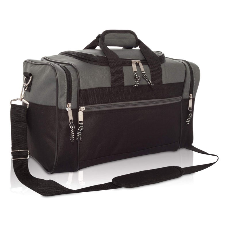 DALIX 17" Blank Duffle Bag in Gray and Black - Image 1